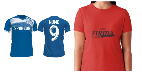 inscriptionare tricouri echipament sportiv